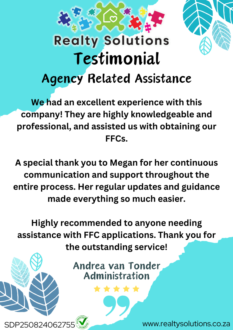 Testimonial - Andrea van Tonder - Agency Related Assistance (29.10.26)